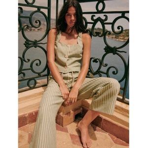 Sezane Jacques Trousers Ecru Aqua